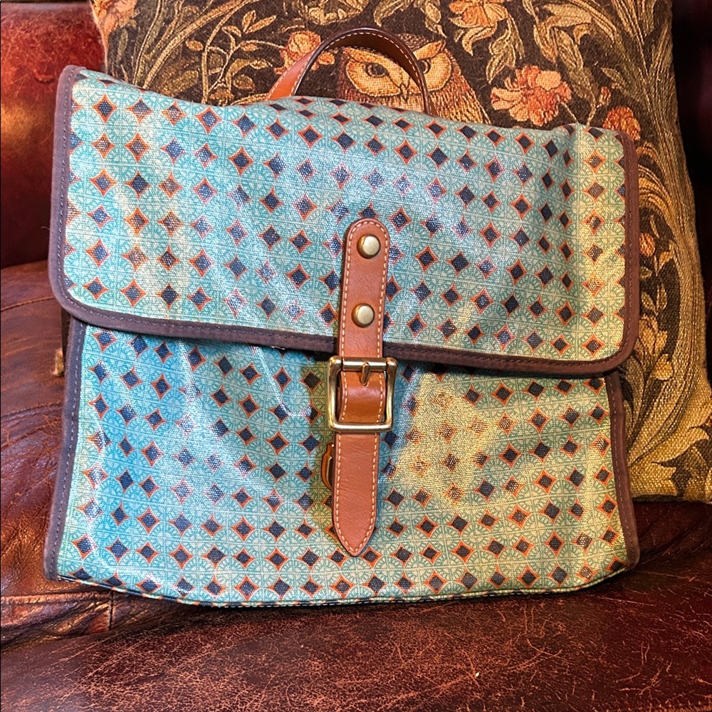 Waterproof Teal and Blue messenger bag from Fossil
